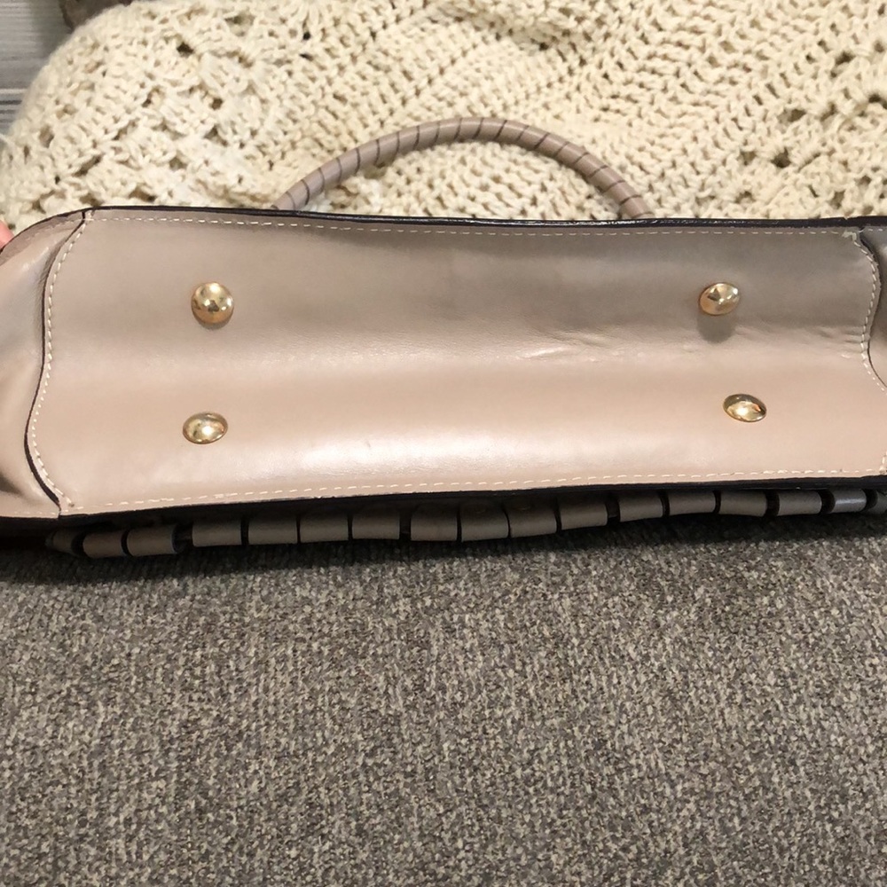 Cavalcanti Taupe Shoulder Bag with Stud Trim - Picture 3 of 14